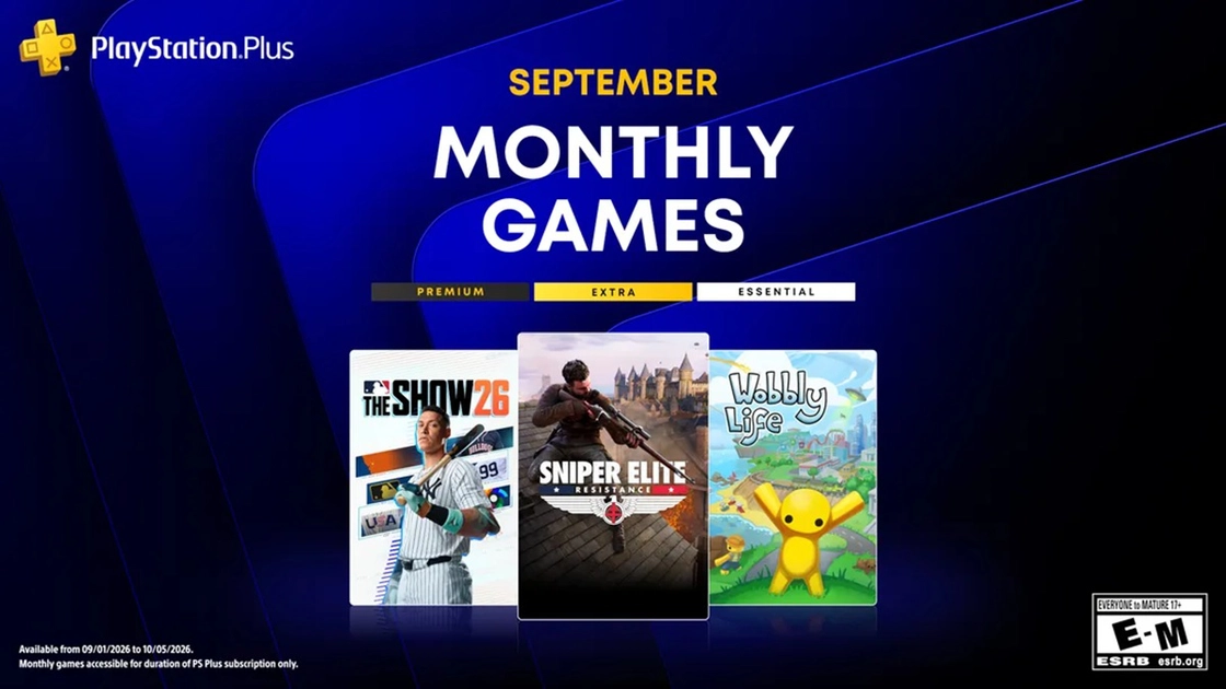 Los cuatro juegos de PS Plus Essential para septiembre de 2026.