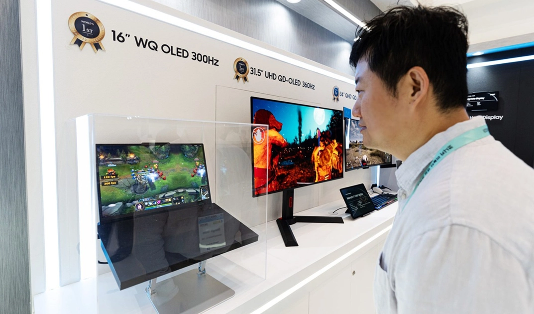 Panel OLED de 16 pulgadas con 300 Hz presentado por Samsung en IMID 2026.