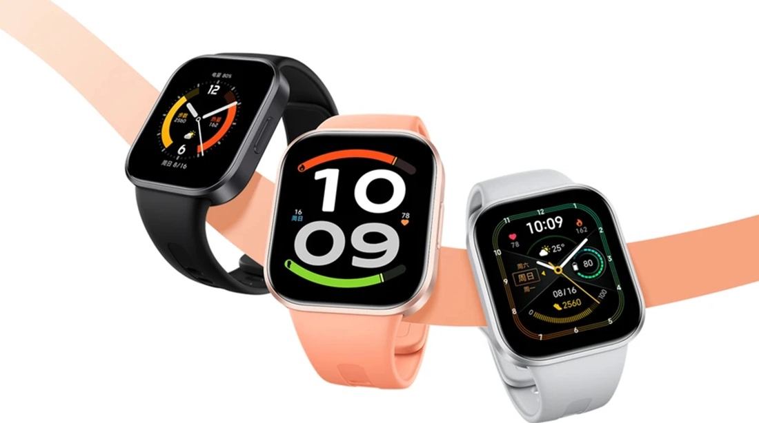 Redmi Watch 6 Active en sus tres colores: negro, plateado y naranja.