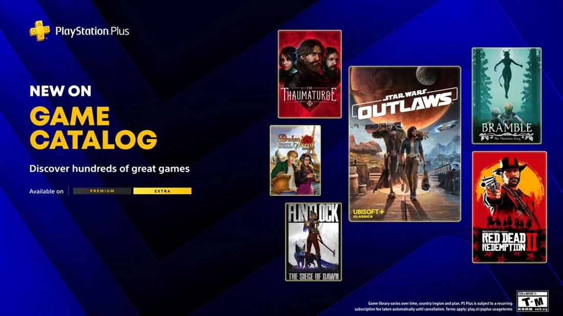 PS Plus Extra y Premium añaden siete juegos el 19 de mayo: Star Wars Outlaws y RDR II lideran la selección
