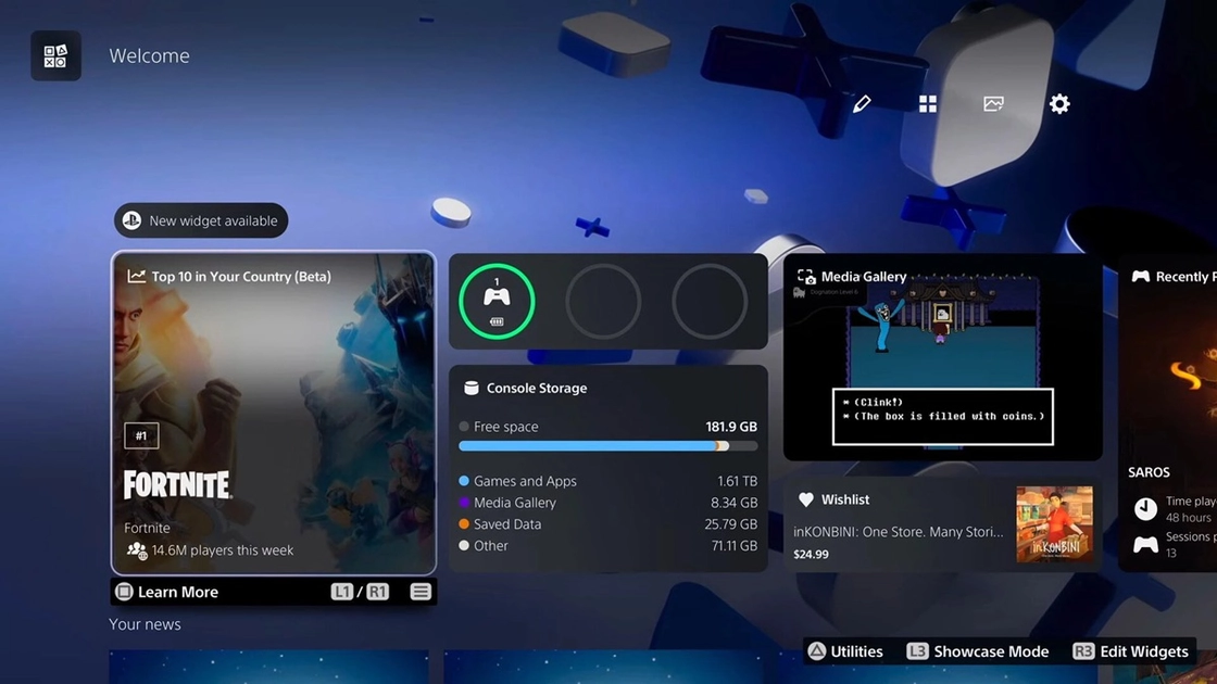El widget de PS5 mostraría el Top 10 de juegos más jugados y los títulos en tendencia dentro de cada región.