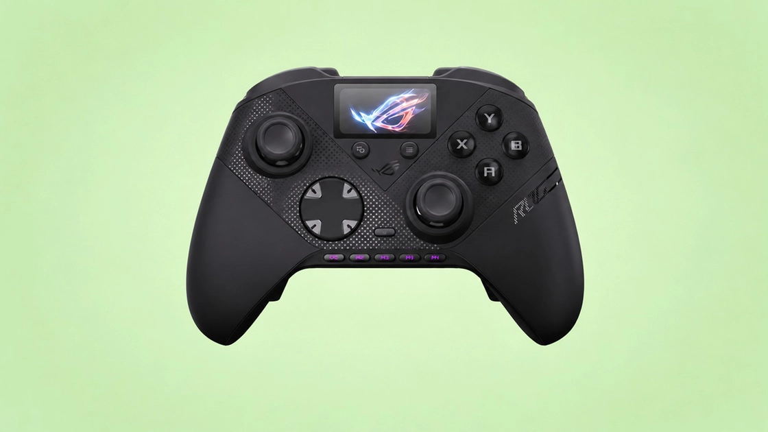 ASUS ROG Raikiri II Pro: pantalla a color integrada y joysticks TMR intercambiables.