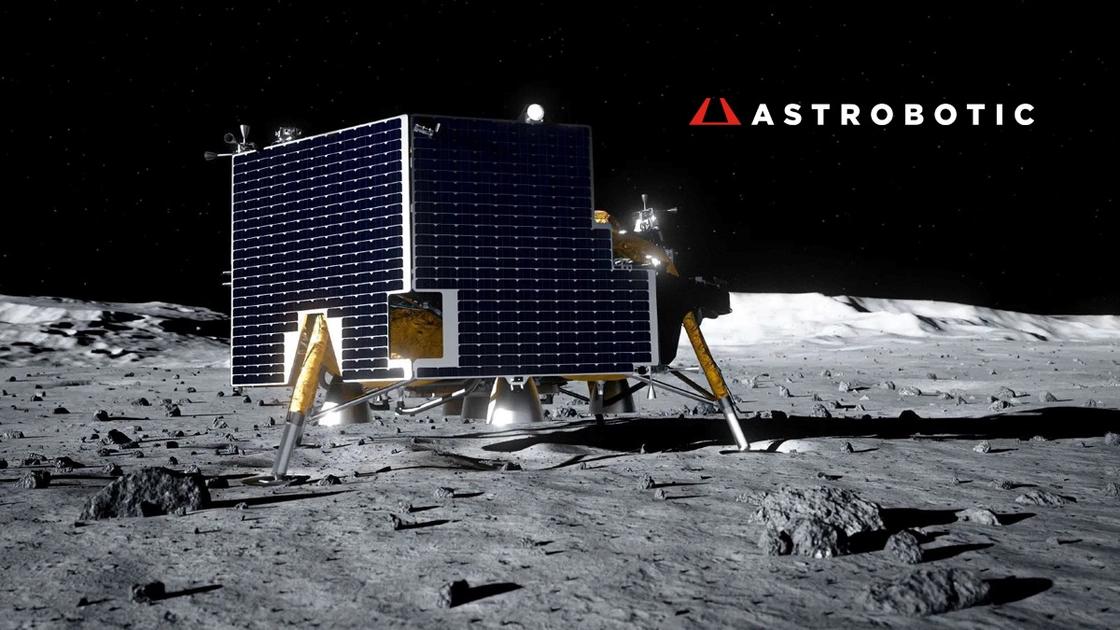 El módulo de aterrizaje lunar Griffin-1. Ilustración: Astrobotic