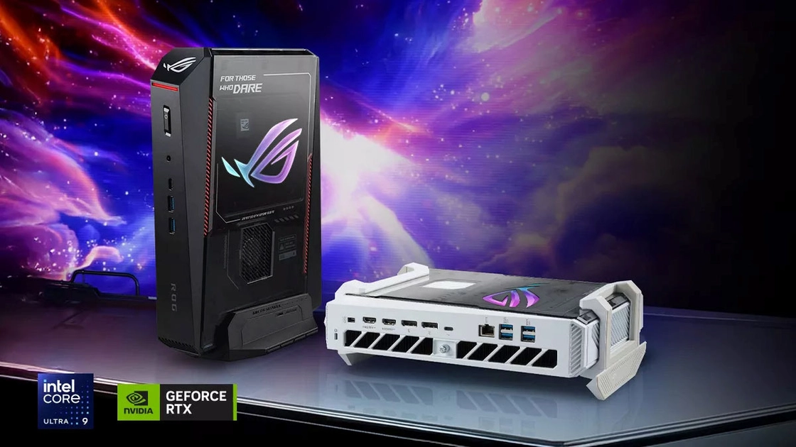 Puertos y conectores del ROG NUC 16 (2026). Ilustración: ASUS