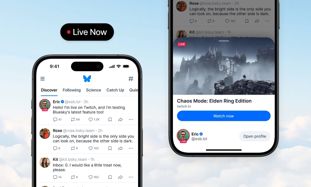 Bluesky presenta Live Now: Nuevos horizontes de interacción social
