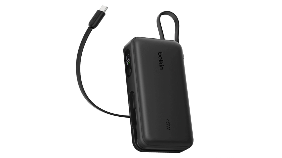 El powerbank de Belkin con cable USB-C integrado. Ilustración: Belkin