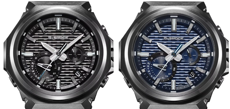 Casio GST-B1000BD-1A: acabado de ion negro, bisel octogonal sin logotipo y correa de acero con superficies combinadas.