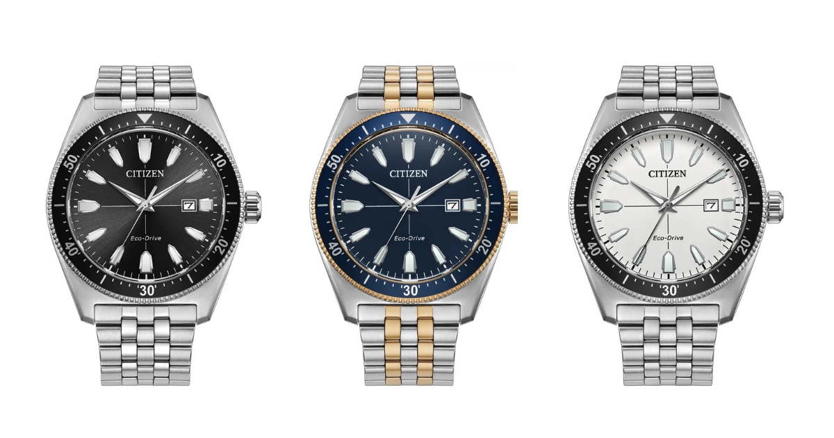 Citizen Men's Sport AW1911-53E con esfera negra y bisel de borde de moneda.