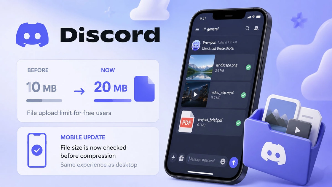 Discord sube el límite gratuito a 20 MB, pero Telegram sigue siendo imbatible