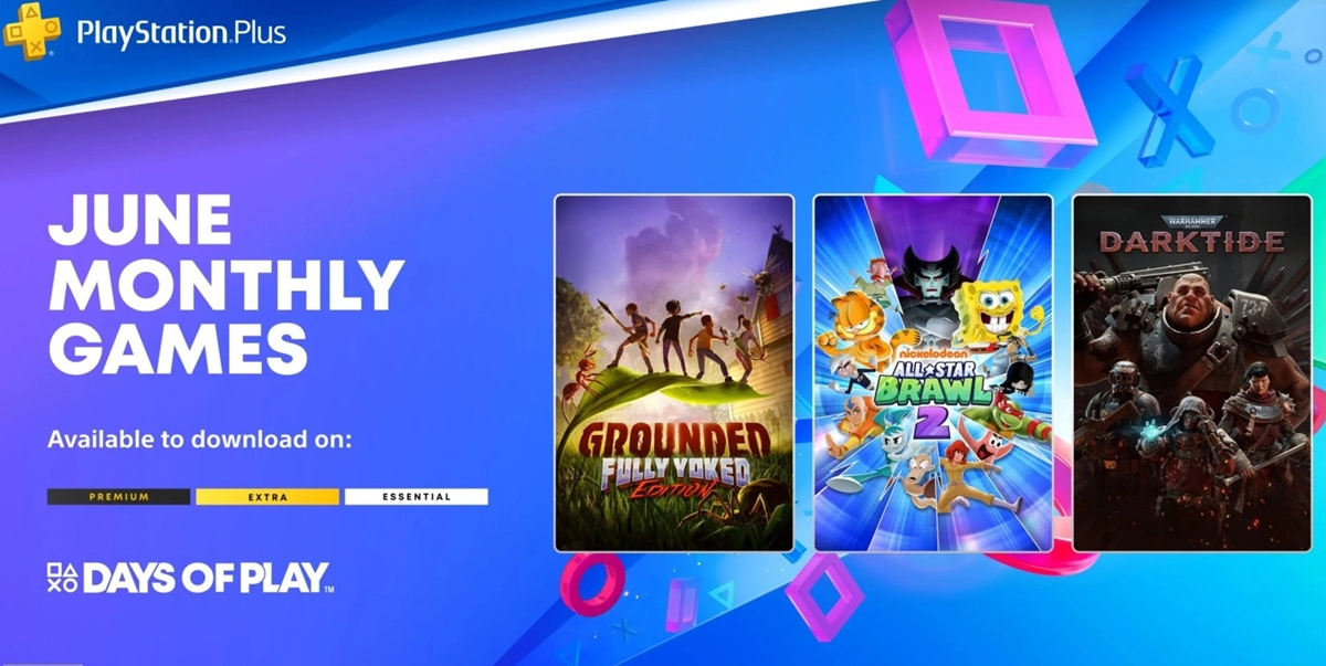 PlayStation Plus de junio de 2026: Grounded, Nickelodeon All-Star Brawl 2 y Warhammer 40,000: Darktide