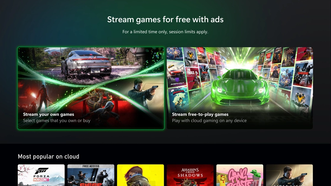 Xbox prueba el streaming en la nube gratis: una hora de juego a cambio de dos minutos de publicidad