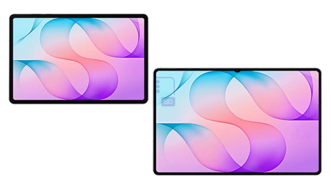Samsung Galaxy Tab S12 Ultra y Tab S12+: los renders muestran el diseño frontal sin cambios respecto a la generación anterior.