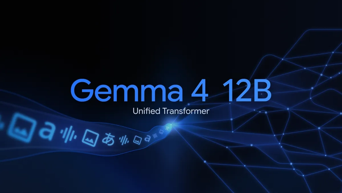 Gemma 4 12B alcanza un rendimiento cercano al de un modelo MoE de 26B en pruebas estándar, ocupando menos de la mitad de la memoria total. Ilustración: Google