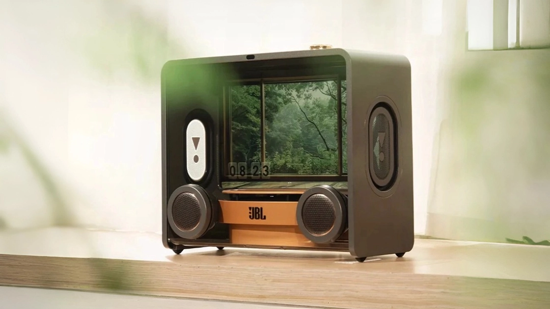 JBL Vienna: pantalla de 18,5" con efecto de letras flotantes.