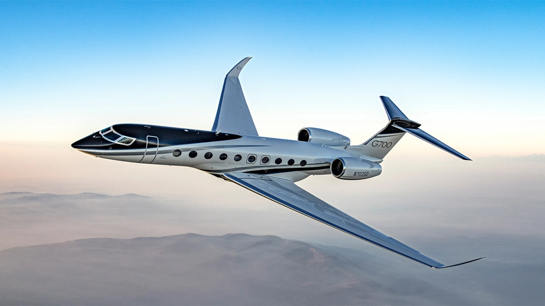 El Gulfstream G700, convertido en laboratorio volador para los ensayos con SAF al 100%. Foto: Gulfstream Aerospace