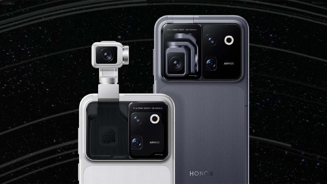 Honor Robot Phone en las versiones blanco plateado y negro grafito. Ilustración: Honor
