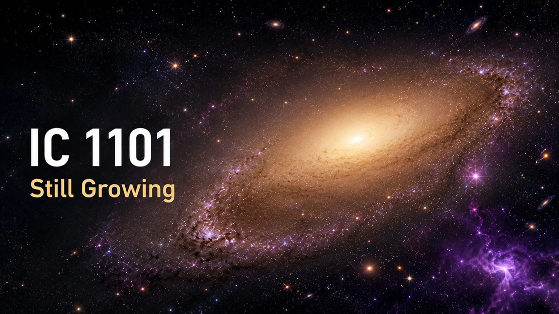 IC 1101, la galaxia más grande conocida, fotografiada con el telescopio Isaac Newton desde las Islas Canarias.
