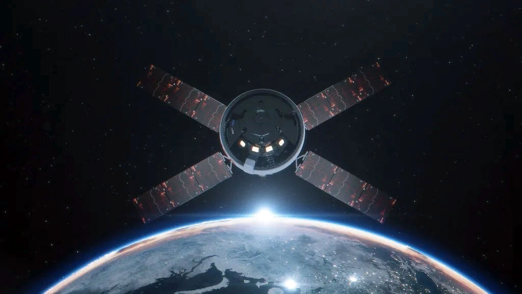 La nave Orion con el sistema óptico de comunicaciones Orion Artemis II (O2O). Ilustración: NASA