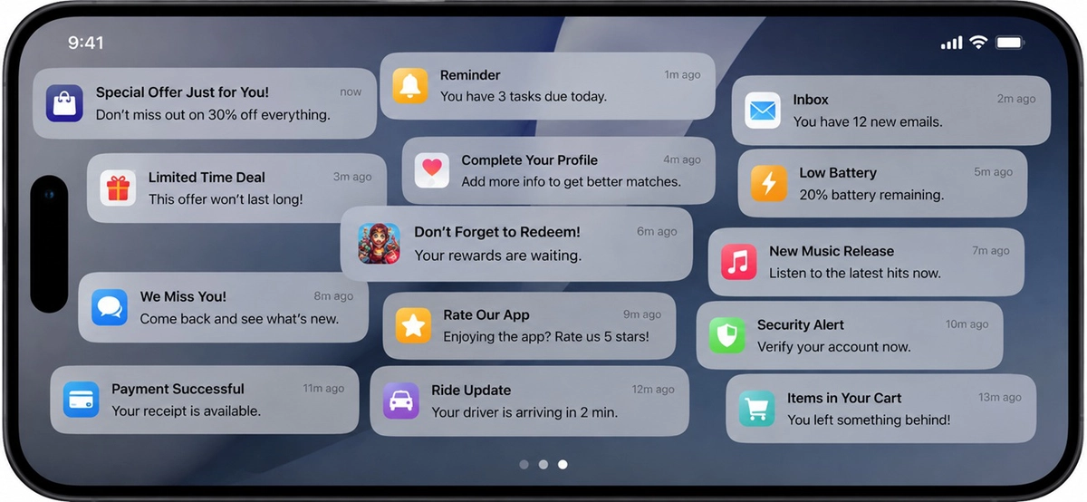 El sistema analiza la actividad del usuario en tiempo real para decidir cuándo mostrar notificaciones.