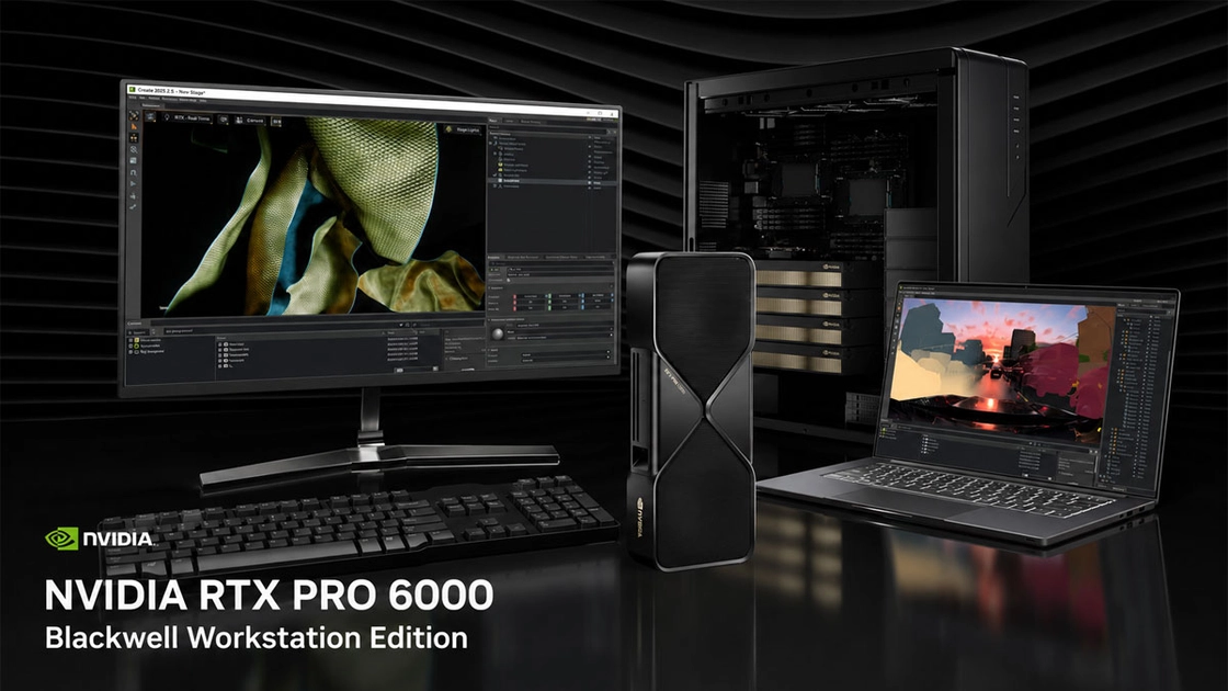 RTX PRO 6000 Blackwell Workstation Edition, con 96 GB de memoria GDDR7 ECC.