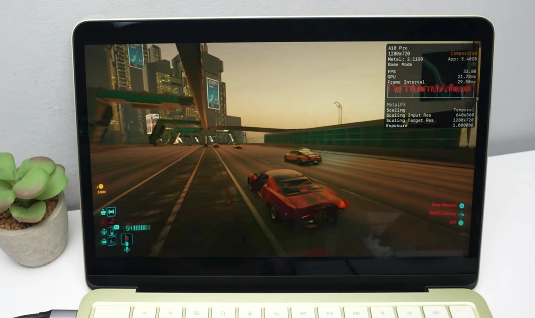 Cyberpunk 2077: Capacidades de juego en el nuevo MacBook Neo