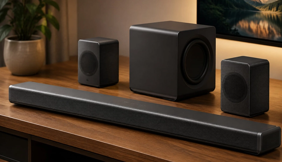TCL Q95K, barra de sonido insignia con sintonía Bang & Olufsen y 22 altavoces.