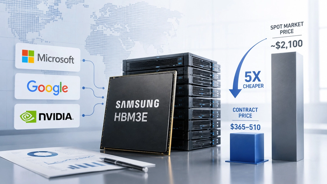 El precio spot del stack HBM3E de 36 GB alcanza los 2.100 dólares, frente a los 500-700 dólares de los contratos a largo plazo.