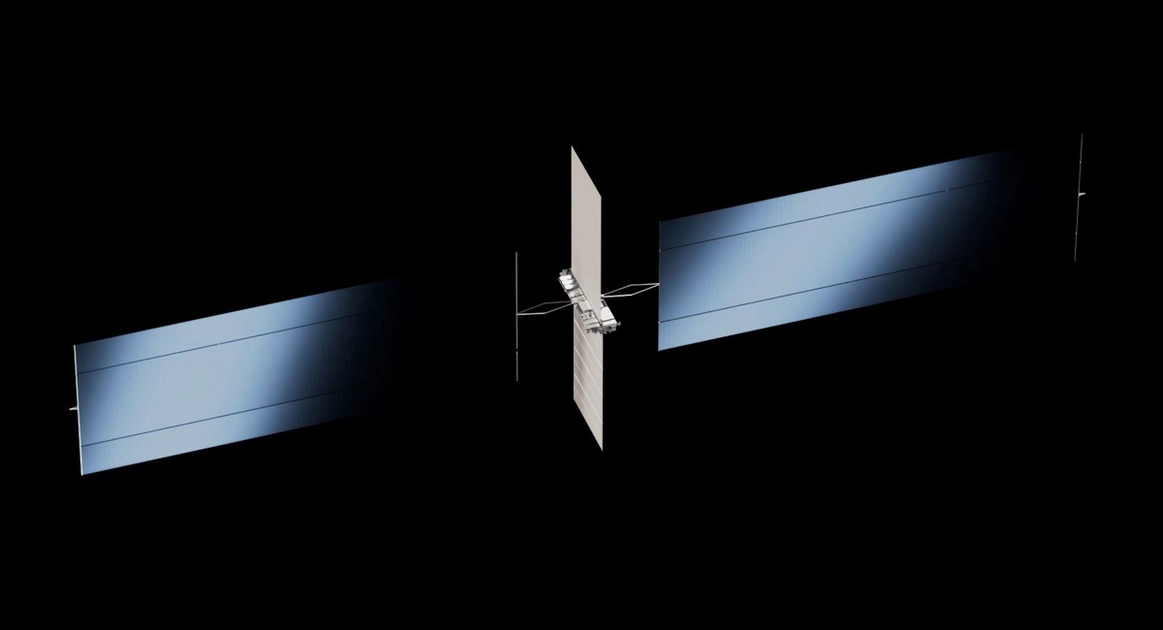 Concepto actualizado del satélite AI1. Ilustración: SpaceX