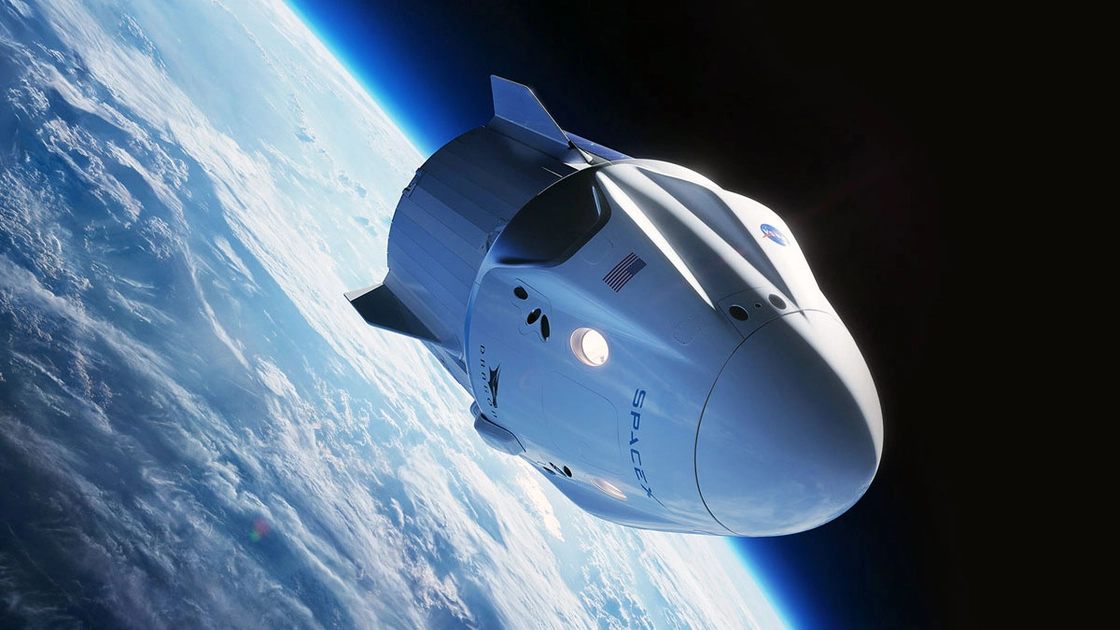 La cápsula Crew Dragon durante una misión. Ilustración: SpaceX