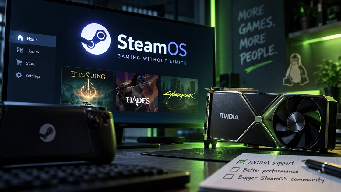 Los controladores de Nvidia ya están en la rama principal de desarrollo de SteamOS, aunque el soporte completo aún está lejos.