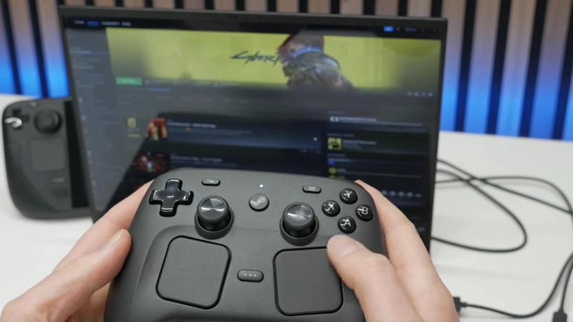 Steam Controller 2, según las imágenes del vídeo filtrado.