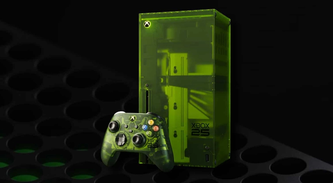 La Xbox Series X25 Limited Edition recupera el diseño translúcido verde de la consola original de 2001.