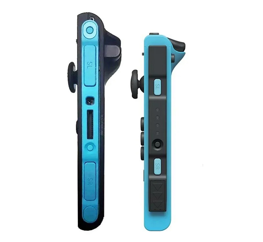 Una comparación aproximada de los nuevos Joy-Con y el modelo antiguo (derecha) Comparación del nuevo Joy-Con y el modelo antiguo