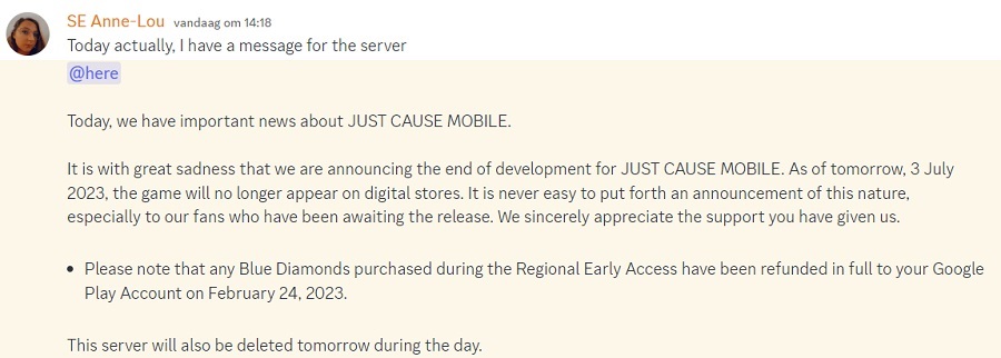Square Enix cancela el lanzamiento completo de Just Cause Mobile y retira el juego de todas las tiendas digitales-2 Square Enix cancela el lanzamiento completo de Just Cause Mobile y retira el juego de todas las tiendas digitales-2