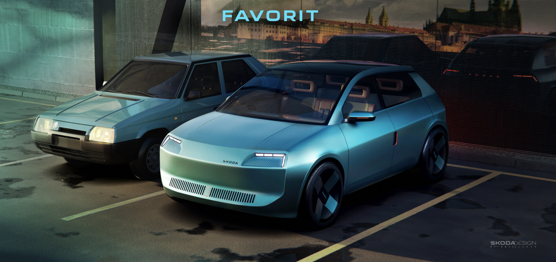 Interpretación moderna del hatchback Skoda Favorit Interpretación moderna del hatchback Skoda Favorit