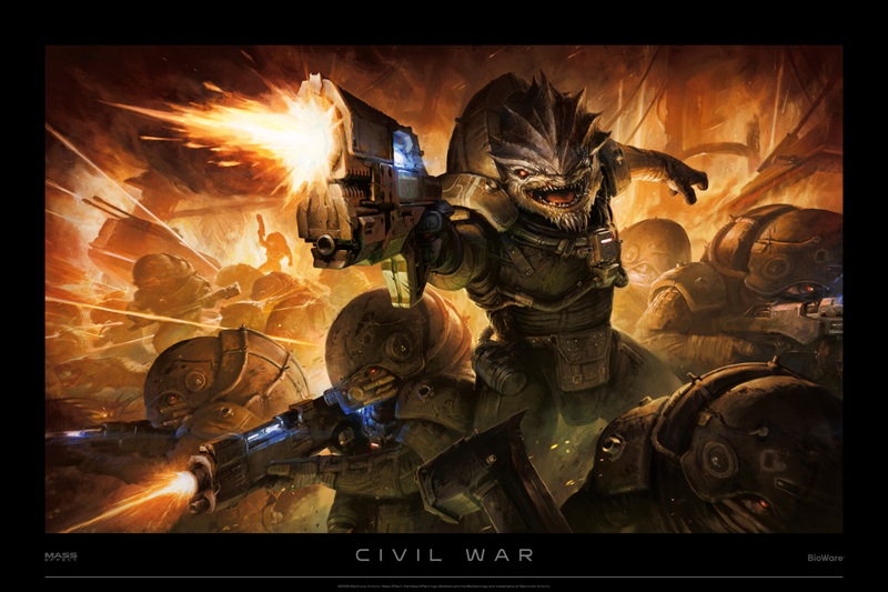 Arte conceptual de la guerra civil de los Krogan de Mass Effect