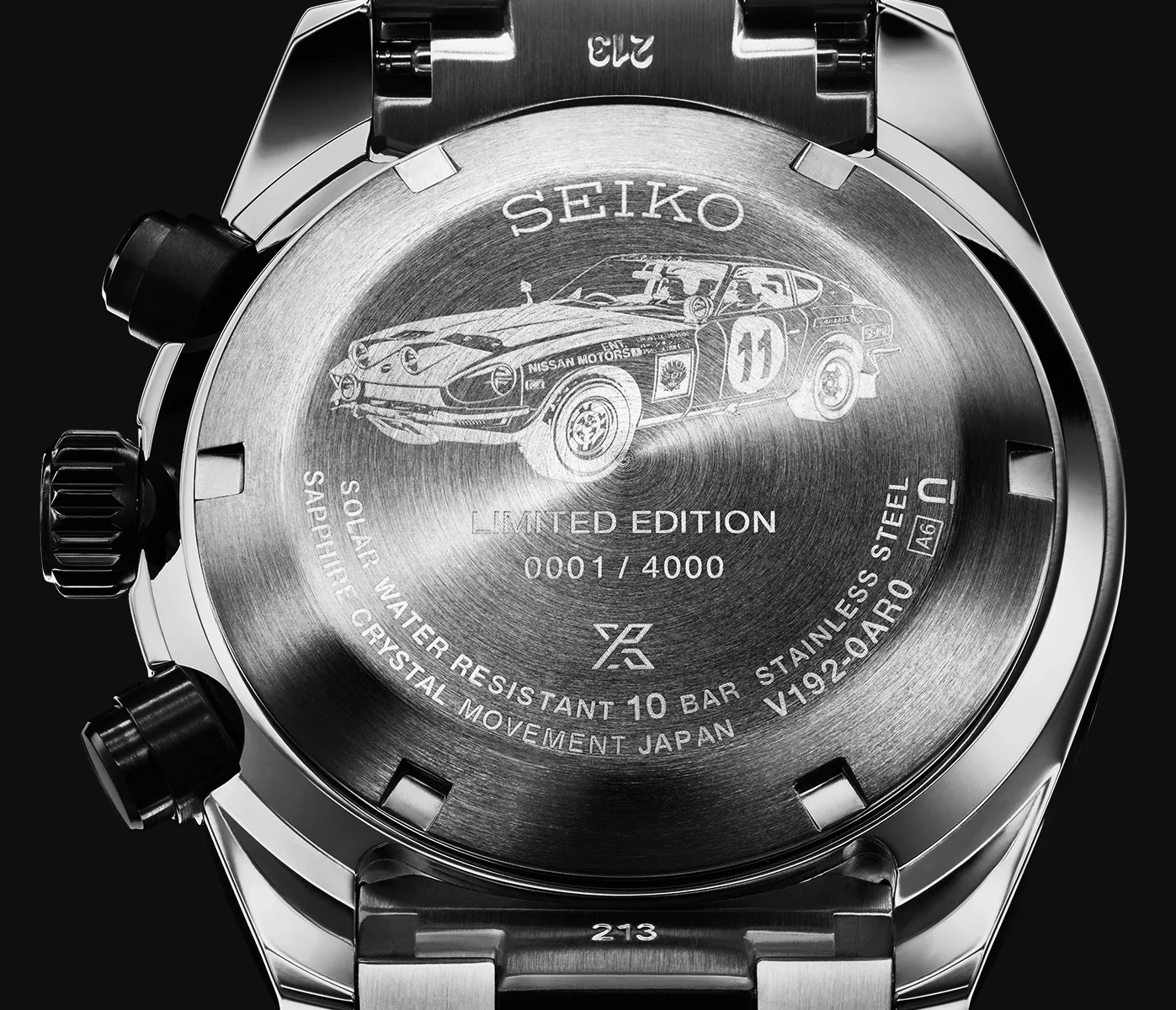 Parte trasera del reloj Seiko Prospex Speedtimer SSC957