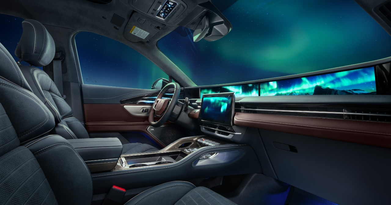 Interior del Lincoln Nautilus Black Label 2026 inspirado en la Aurora Boreal 1