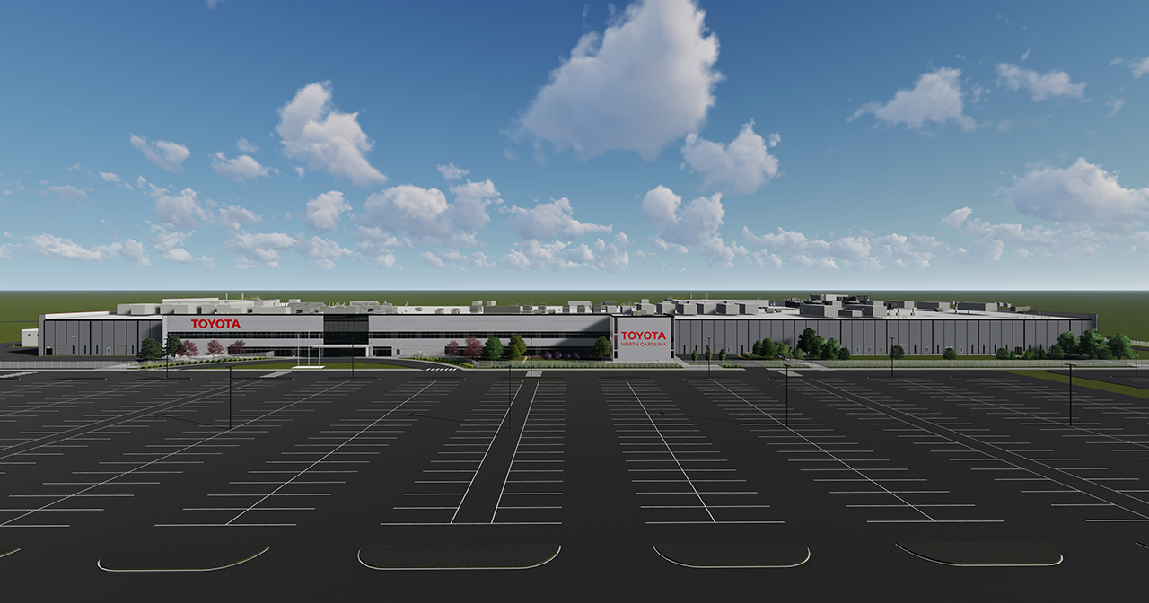 Visualización de la TBMC Visualización de la planta de Toyota Battery Manufacturing en Carolina del Norte