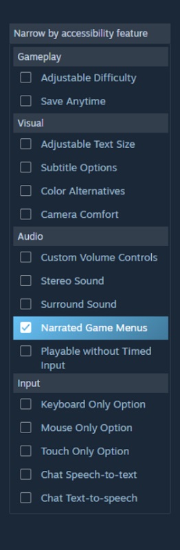 Características disponibles de Steam Características disponibles de Steam