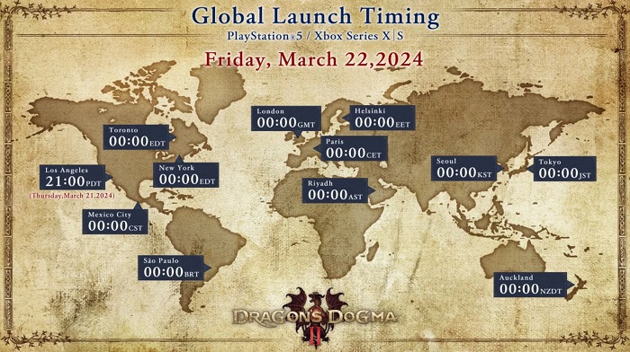Capcom ha revelado la hora exacta y la fecha de lanzamiento de Dragon's Dogma 2 en diferentes partes del mundo-3 Capcom ha revelado la hora exacta y la fecha de lanzamiento de Dragon's Dogma 2 en diferentes partes del mundo-3