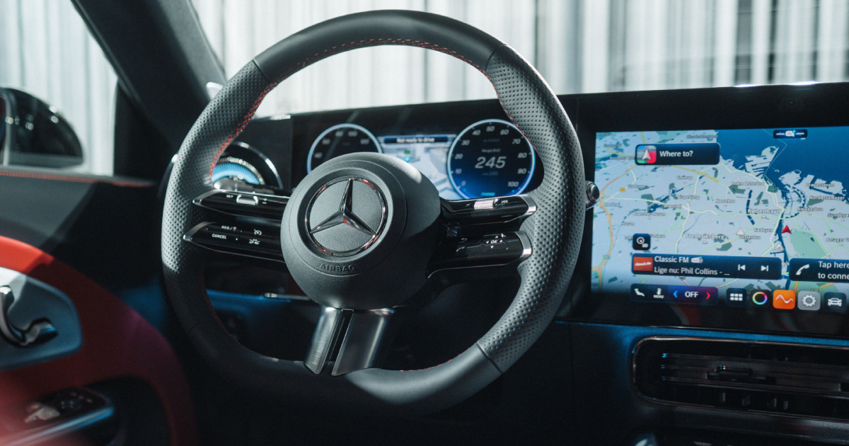 Volante del nuevo Mercedes-Benz CLA 250+ Shooting Brake con tecnología EQ