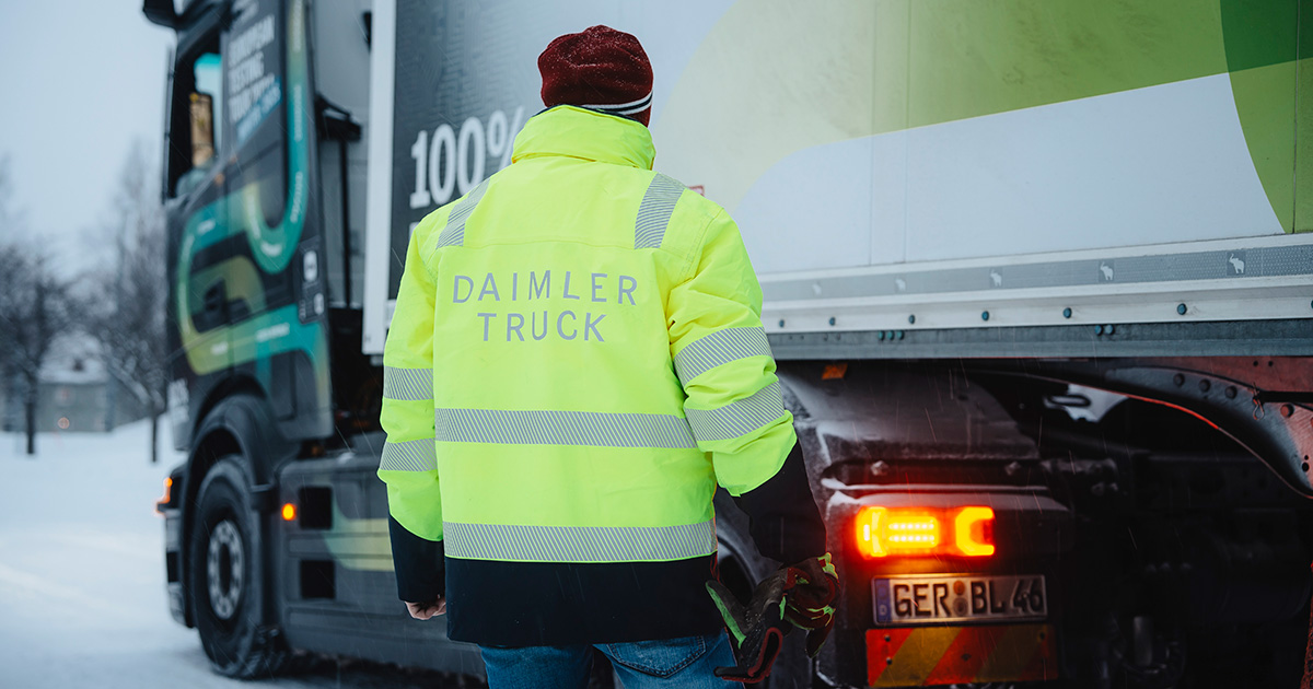 Gira europea del eActros 600 por carreteras invernales. Foto: Daimler Truck