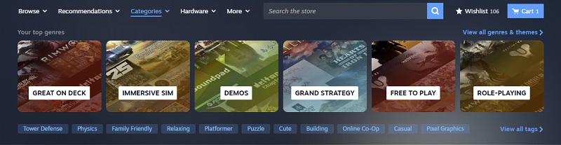 Menú de tienda actualizado 3 de Steam Menú de tienda actualizado 3 de Steam