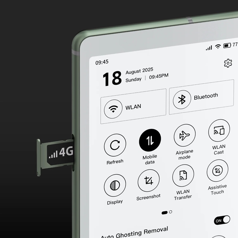Panel trasero del Viwoods AiPaper Reader
