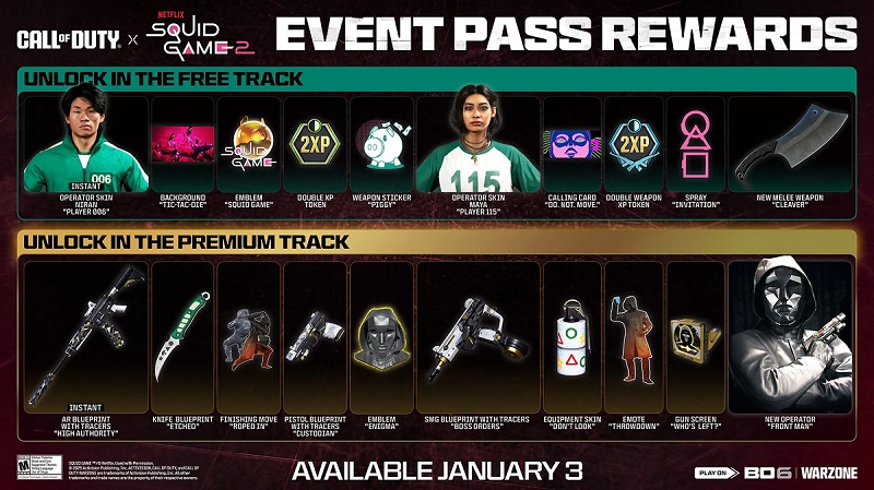 Contenido del Pase de Eventos del Juego del Calamar