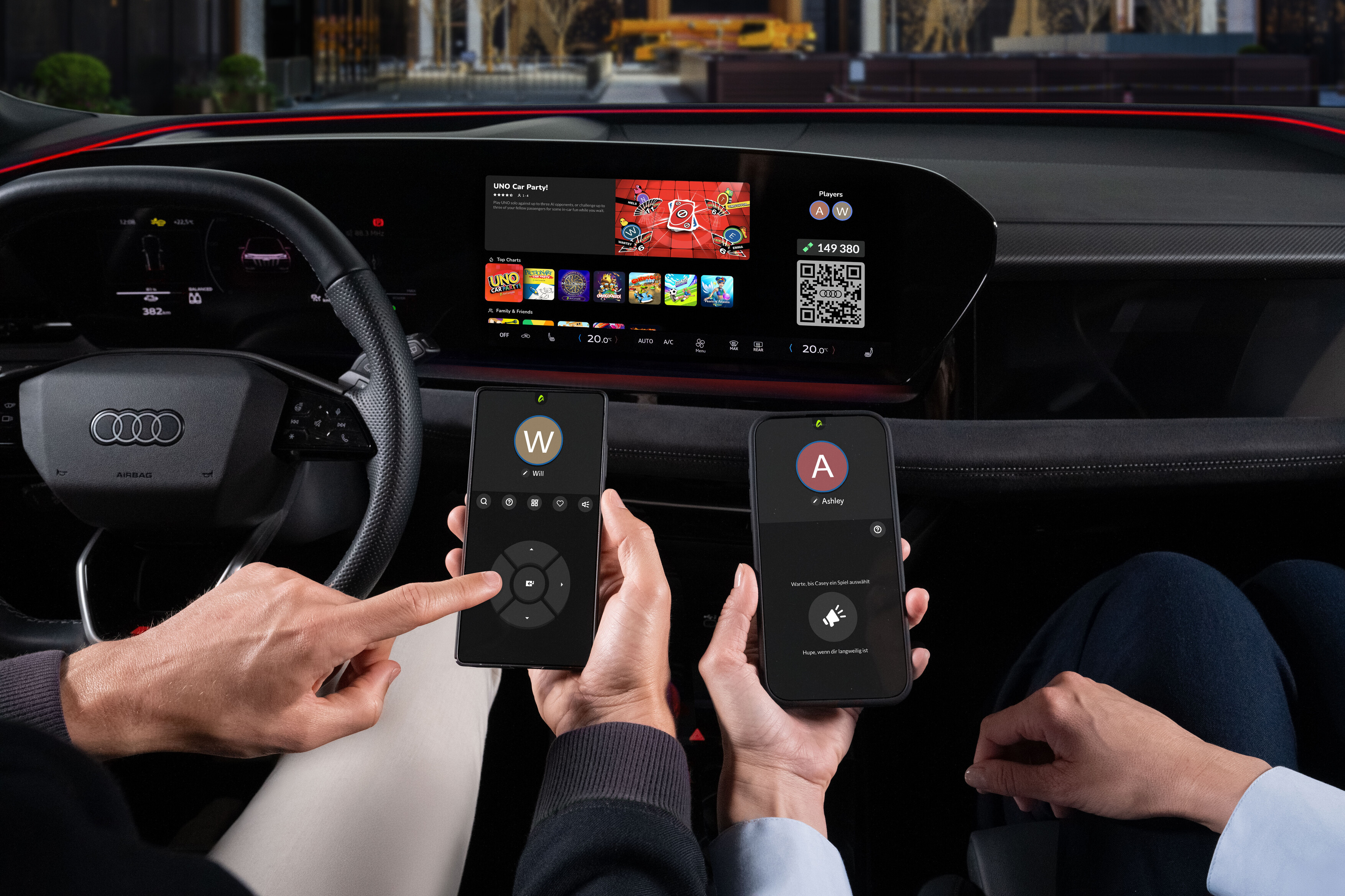 Interfaz de juegos de Audi con integración de AirConsole Interfaz de juegos de Audi con integración de AirConsole