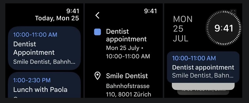 Google Calendar en Apple Watch