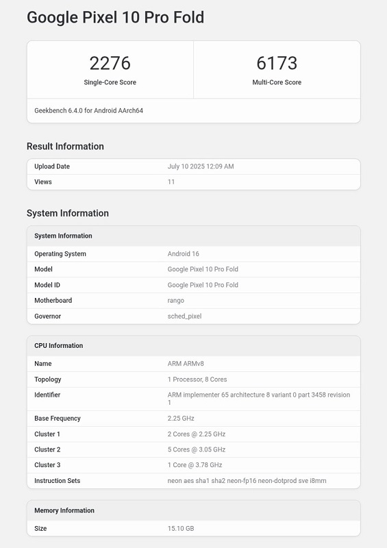 Imagen del procesador Google Tensor G5 Imagen del procesador Google Tensor G5