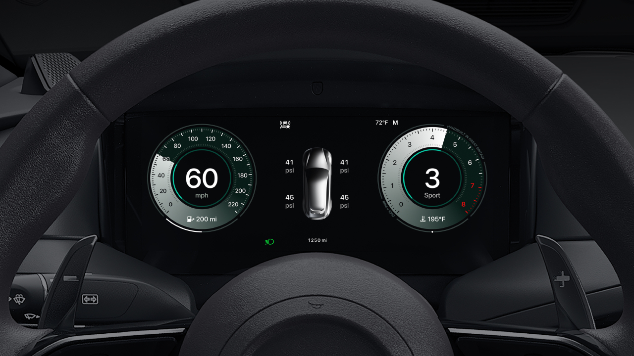 Tablero CarPlay Ultra con indicador TPMS Tablero CarPlay Ultra con indicador TPMS